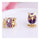 Cute Little Bird Zircon 18K Gold Galvanized Ear Studs   purple - Mega Save Wholesale & Retail - 2