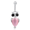 Fashionable Owl Navel Ring in 3 Colors   pink - Mega Save Wholesale & Retail - 1