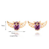 Owl Ear Studs Top Grade Purple Zircon 18K Gold Galvanized - Mega Save Wholesale & Retail - 4