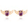 Owl Ear Studs Top Grade Purple Zircon 18K Gold Galvanized - Mega Save Wholesale & Retail - 1
