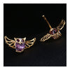 Owl Ear Studs Top Grade Purple Zircon 18K Gold Galvanized - Mega Save Wholesale & Retail - 2
