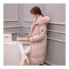 Down Coat Woman Middle Long Thick Fur Collar Slim Winter   pink   S - Mega Save Wholesale & Retail - 2
