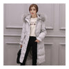 Down Coat Woman Middle Long Thick Fur Collar Slim Winter   grey   S - Mega Save Wholesale & Retail - 1