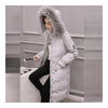 Down Coat Woman Middle Long Thick Fur Collar Slim Winter   grey   S - Mega Save Wholesale & Retail - 2