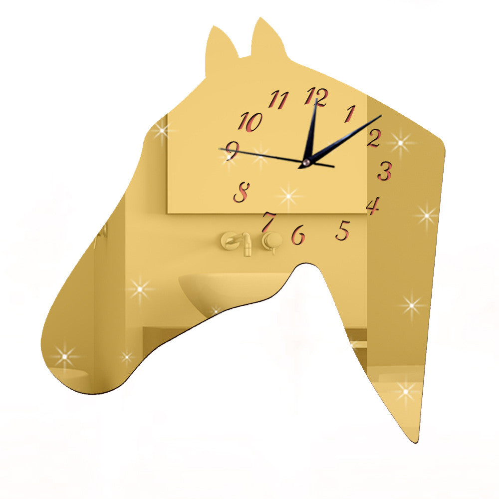 Living Room Creative DIY Silent Quartz Horse    golden - Mega Save Wholesale & Retail