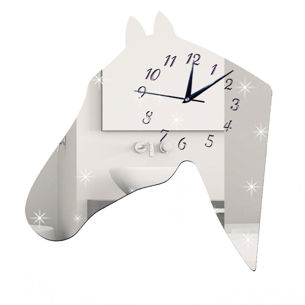 Living Room Creative DIY Silent Quartz Horse   silver - Mega Save Wholesale & Retail