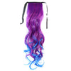 Gradient Ramp Horsetail Lace-up Curled Wig KBMW rose red to dark blue - Mega Save Wholesale & Retail - 1