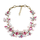 European Fsshinoable Exaggerated Woman Necklace Zircon Luxurious Flamboyant Zircon Ear of Wheat Short Necklace Clavicle Sweater Necklace   rose red - Mega Save Wholesale & Retail