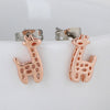 Plated Rose Gold  Giraffe Earrings 