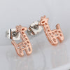 Plated Rose Gold  Giraffe Earrings 