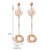 Vintage Long Exaggerated Earrings Rose Flower Circles - Mega Save Wholesale & Retail - 4