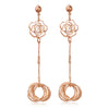 Vintage Long Exaggerated Earrings Rose Flower Circles - Mega Save Wholesale & Retail - 1