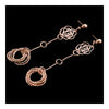 Vintage Long Exaggerated Earrings Rose Flower Circles - Mega Save Wholesale & Retail - 2