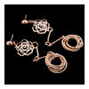 Vintage Long Exaggerated Earrings Rose Flower Circles - Mega Save Wholesale & Retail - 3