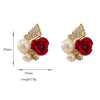 Rose Butterfly Fake Pearl Ear Studs
