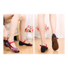 Old Beijing Vintage National Style Embroidered Shoes in Black Shade with Red Ankle Fashion Straps - Mega Save Wholesale & Retail - 4