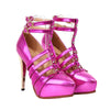Plus Size Platform Thin Dancing Night Club Shoes in Glossy Purple Shade - Mega Save Wholesale & Retail - 1