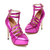 Plus Size Platform Thin Dancing Night Club Shoes in Glossy Purple Shade - Mega Save Wholesale & Retail - 2
