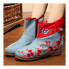 Vintage Beijing Cloth Shoes Embroidered Boots jeans blue - Mega Save Wholesale & Retail - 3