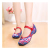 Old Beijing Blue Vintage National Style Embroidered Shoes Online in Durable Cowhell Shoe Sole Patterns - Mega Save Wholesale & Retail - 1