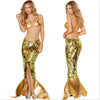 Sexy Golden Mermaid Costume for Women Adult Halloween Fancy Party Cosplay Dress - Mega Save Wholesale & Retail - 1