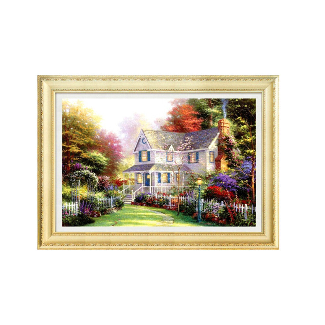 5D Diamond Painting Full-jewelled Cross Stitch Living Room Oil Small House Dreamlike House Painting Diamond Paste - Mega Save Wholesale & Retail