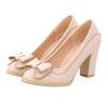 High Heel Hollow Macrame Bowknot Women Shoes Plus Size  beige - Mega Save Wholesale & Retail