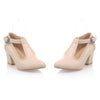 Small Pointed Buckle Thick Heel Thin Shoes  apricot - Mega Save Wholesale & Retail