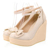 Thin Shoes Slipsole Bowknot Buckle  beige - Mega Save Wholesale & Retail