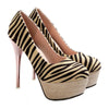 Women Thin Shoes Galvanized Heel Zebra Striation Plus Size  beige - Mega Save Wholesale & Retail - 1