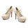 Patent Leather PU Super High Heel Round Double Buckle Plus Size Shoes  beige - Mega Save Wholesale & Retail - 1