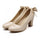 High Heel Low-cut Bowknot Work Shoes Plus Size  beige - Mega Save Wholesale & Retail - 1