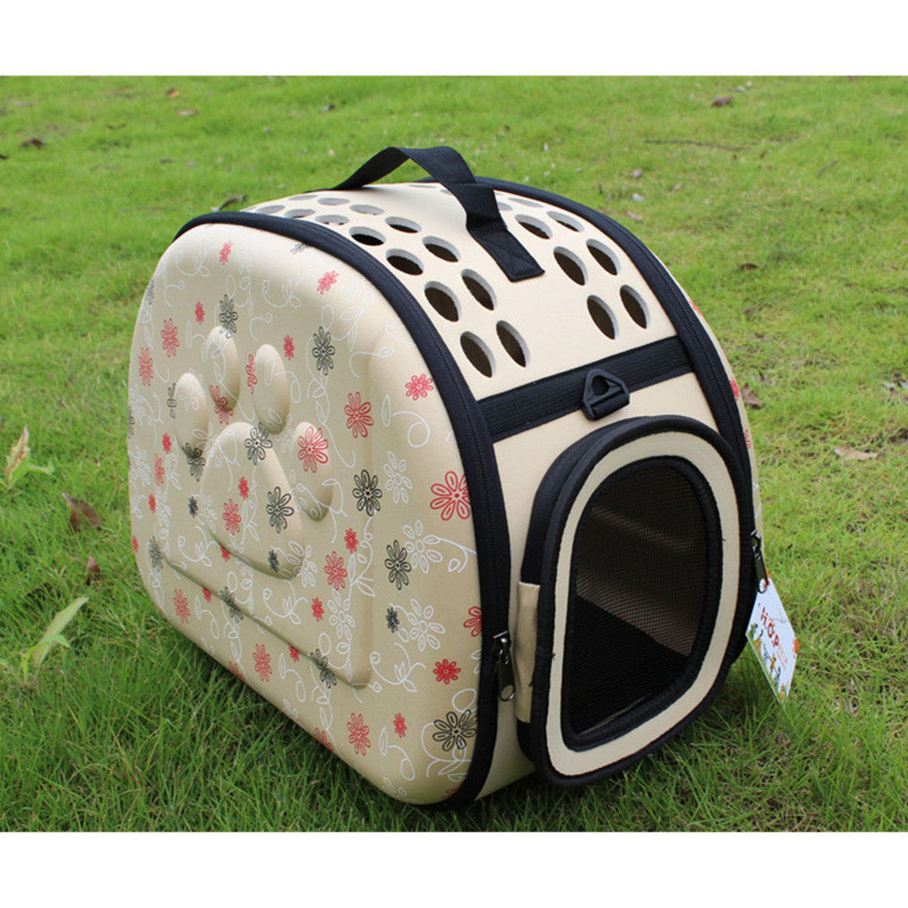 Free shipping breathable pet dog bag foldable bag hand out bags of cat bag backpack portable luggage Teddy   Beige - Mega Save Wholesale & Retail - 1