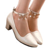 Low-cut Sweet Princess Thin Shoes Thick High Heel  beige - Mega Save Wholesale & Retail - 1