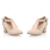 Small Pointed Buckle Thick Heel Thin Shoes  apricot - Mega Save Wholesale & Retail - 1