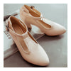 Small Pointed Buckle Thick Heel Thin Shoes  apricot - Mega Save Wholesale & Retail - 2