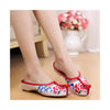 Beijing Cloth Vintage Embroidered Beige Home Slippers for Woman Online in National Style with Colorful Patterns - Mega Save Wholesale & Retail - 3