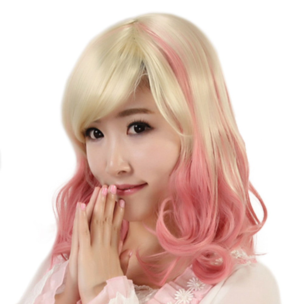 Short Curled Hair Cap Gradient Ramp Wig - Mega Save Wholesale & Retail - 1