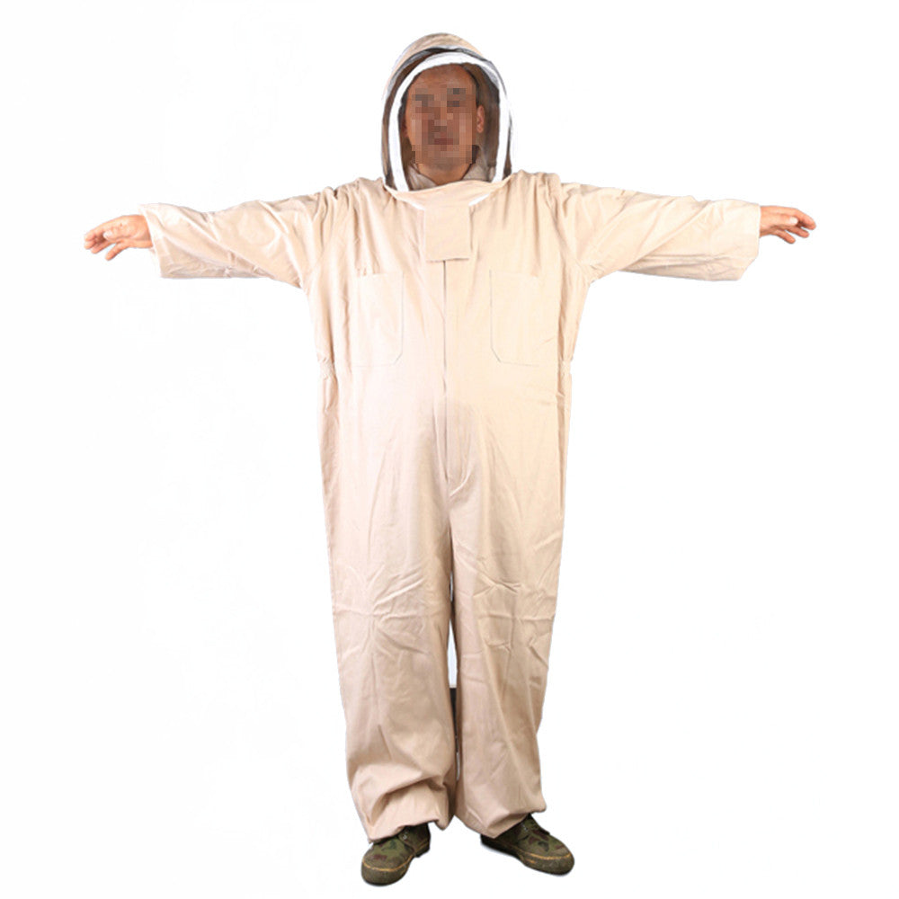 Beige Thick Hoodied Beekeeping Uniform Euipment Anti-bee Clothes   XL - Mega Save Wholesale & Retail
