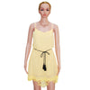 Sleeveless Suspender Macrame Mini Chiffon Dress   S - Mega Save Wholesale & Retail - 1