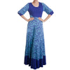 Muslim Printing Elastic Long Dress    dark blue