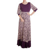 Muslim Printing Elastic Long Dress   purple