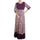 Muslim Printing Elastic Long Dress   purple