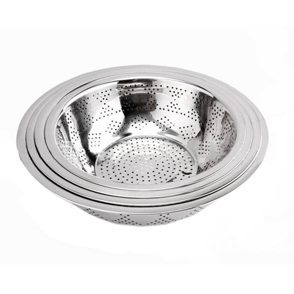 Wash rice wholesale stainless steel pots rice sieve flanging Kitchen Drain vegetables basin basin basin Wash rice bowl fruit   45CM - Mega Save Wholesale & Retail - 2
