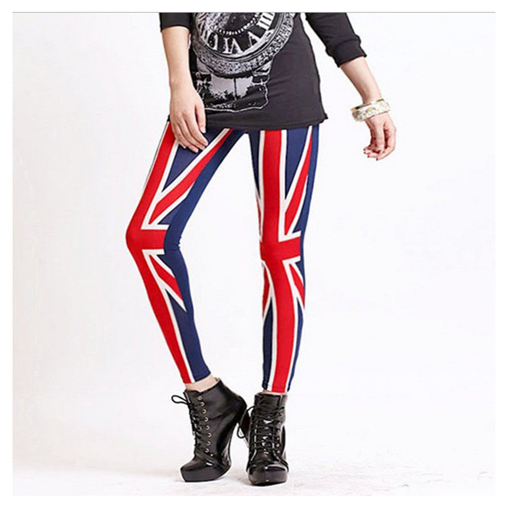 Womens Leggings Union Jack pattern leggings UK Flag Stretch fit Skin pants - Mega Save Wholesale & Retail