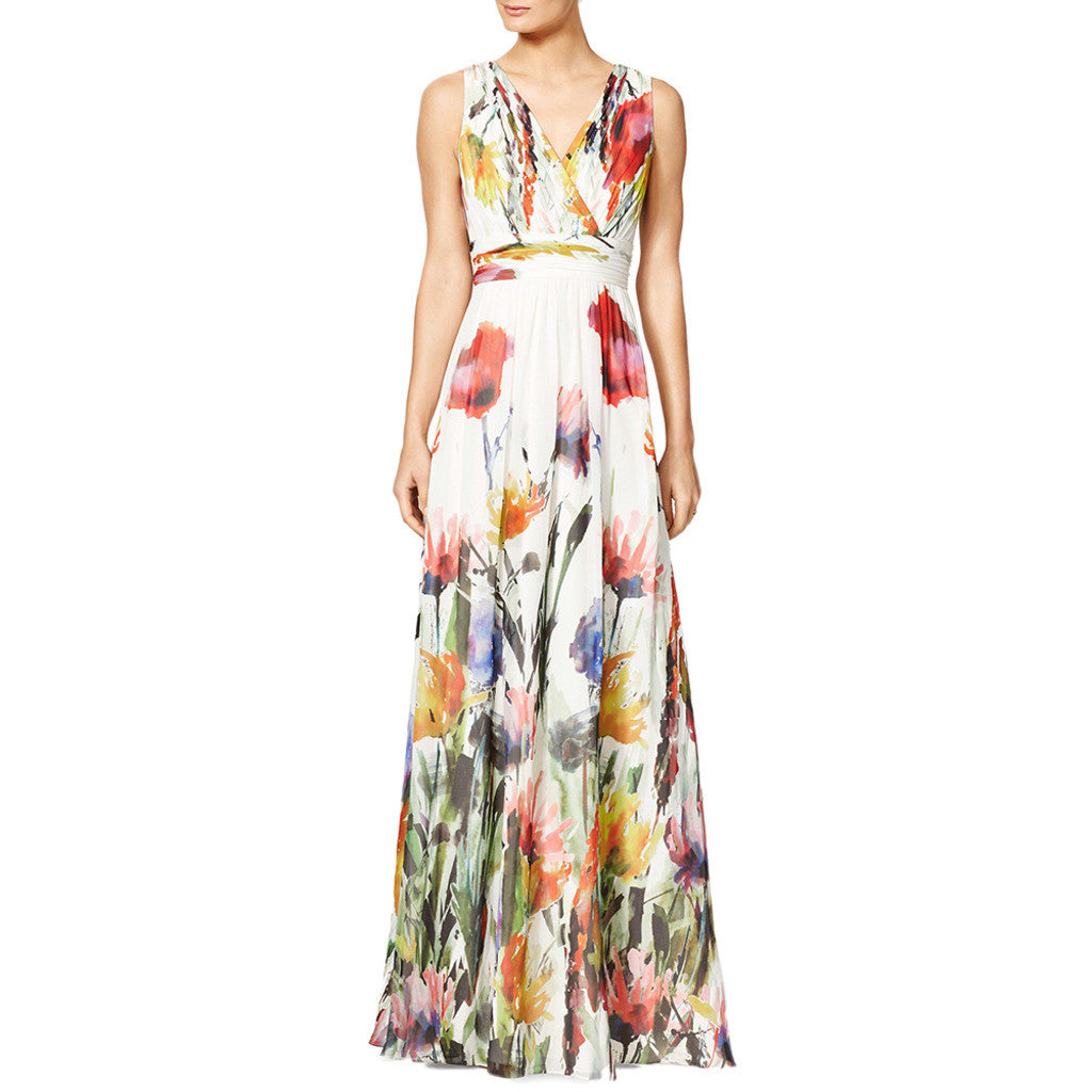 Sexy Deep V-necked Sleeveless Full Long Dress   S - Mega Save Wholesale & Retail - 1