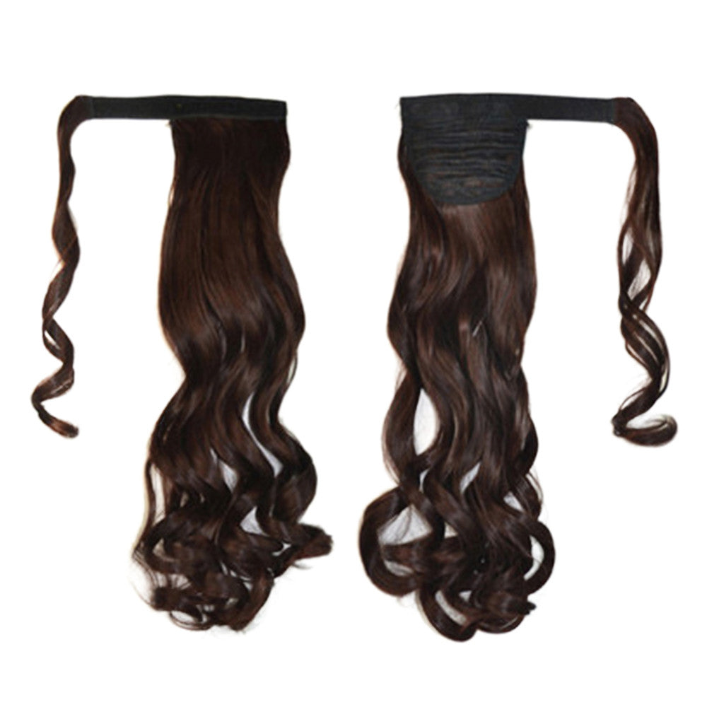 Magic Tape Long Curled Hair Wig Horsetail    dark brown K06-2M33# - Mega Save Wholesale & Retail