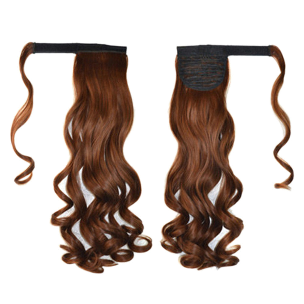 Magic Tape Long Curled Hair Wig Horsetail    flaxen K06-4M30# - Mega Save Wholesale & Retail