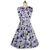 Vintage Hepburn Style Summer Sleeveless 50s Dress   purple   S - Mega Save Wholesale & Retail - 2