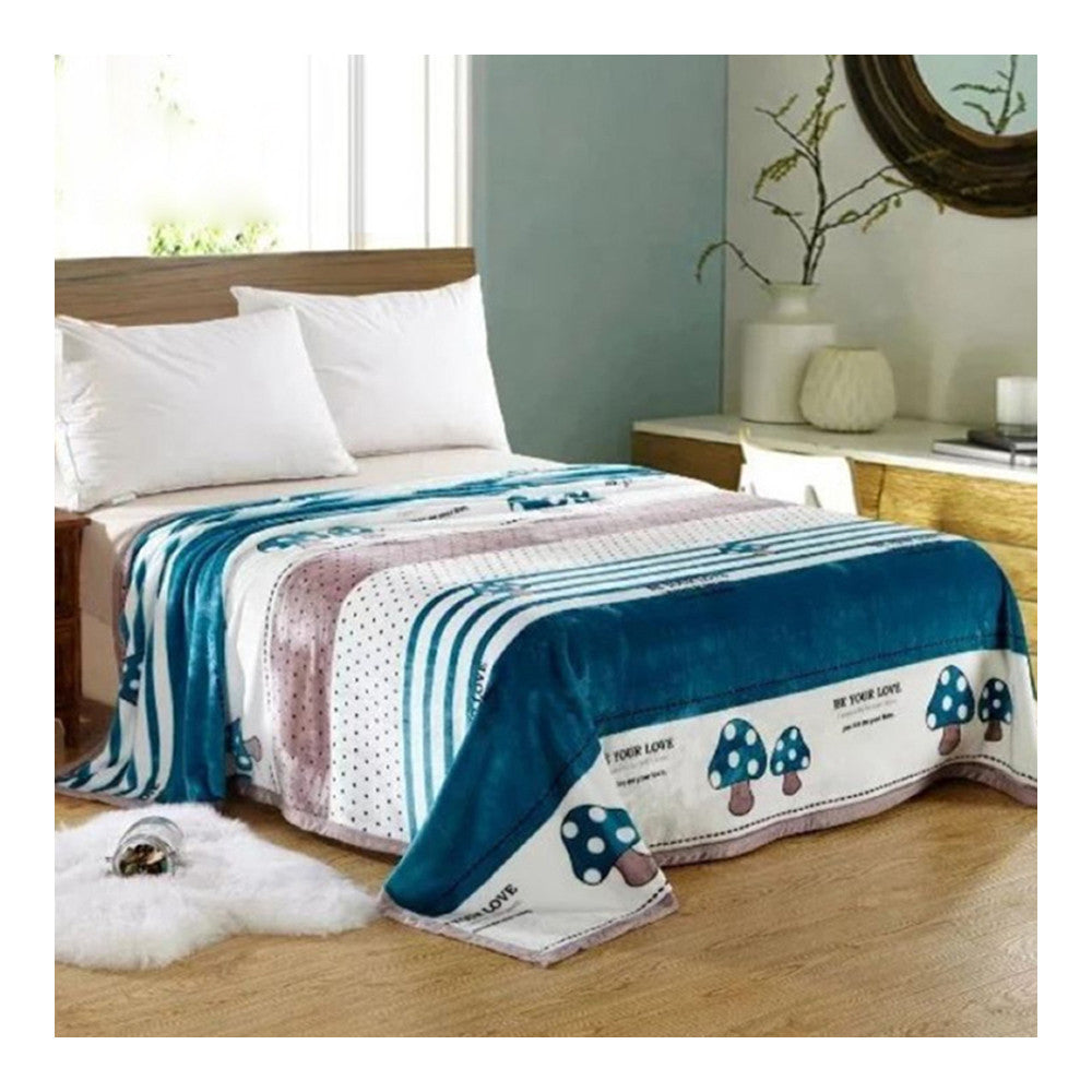 Little Mushroom Classical Checks Thick Mink Cashmere Flannel Blanket Throw Gift Child   180x200cm - Mega Save Wholesale & Retail